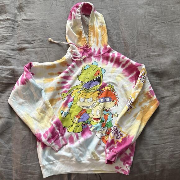 Nickelodeon Rugrats Hoodie Tie Dye 90s Vintage Size Small - Picture 1 of 7